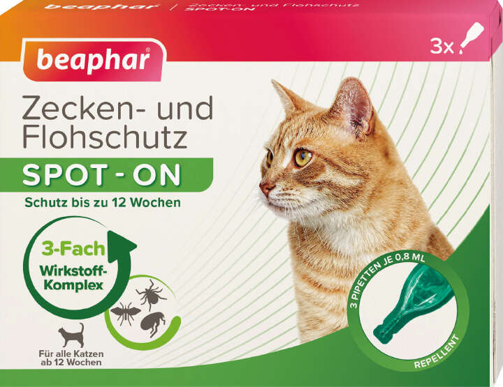 beaphar Zecken- und Flohschutz SPOT-ON 3 x 0,8 ml